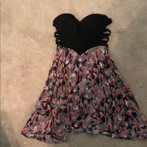 Short, strapless dress